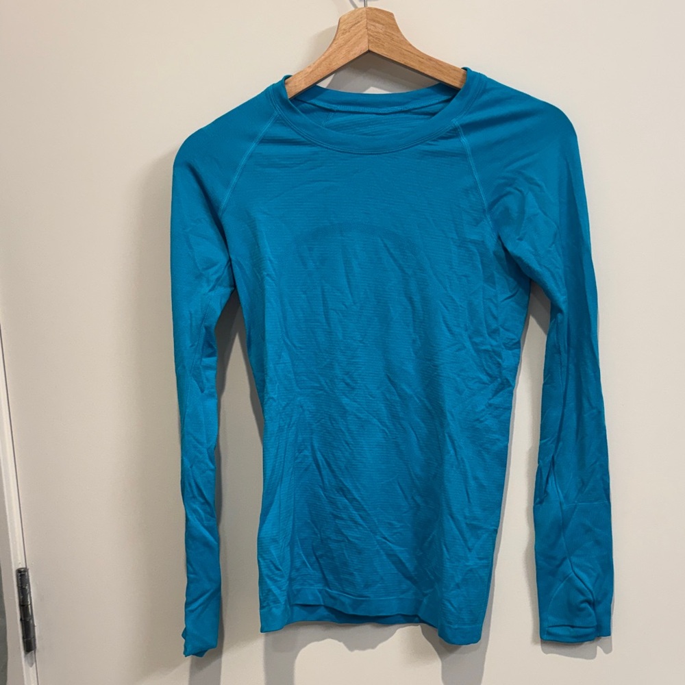lululemon athletica Women's Long Sleeve Crew Top - Teal Blue